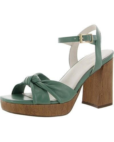 Naturalizer Jennice Leather Slingback Platform Sandals - Green