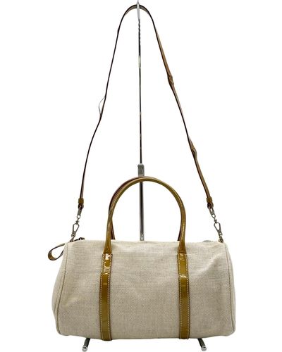 Prada Canvas Shoulder Bag (pre-owned) - Natural