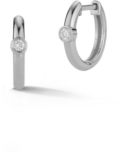 Ember Fine Jewelry 14k Gold & Diamond Huggie Hoop Earring - Blue