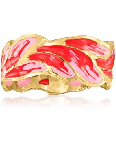 Ross-Simons Italian Red And Pink Enamel Ring