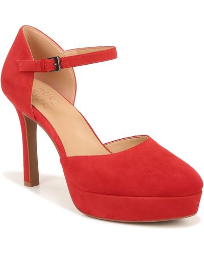 Naturalizer Crissy Padded Insole Stilettos Platform Heels - Red