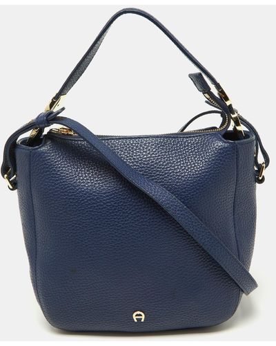 Aigner Leather Crossbody Bag - Blue