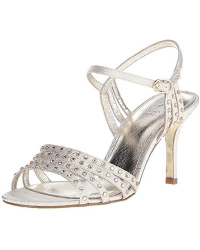 Adrianna Papell Vonia Shimmer Ankle Strap Dress Sandals - Natural