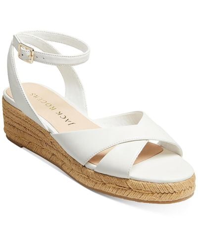 Jack Rogers Palmer Criss Cross Leather Ankle Strap Espadrilles - White
