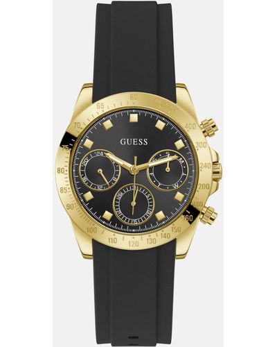 Guess Factory Gold-tone And Silicone Chronograph Watch - Metallic