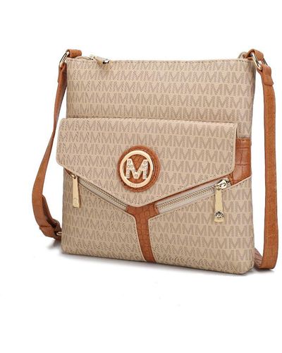 MKF Collection by Mia K Tania Crossbody Vegan Leather Handbag - Natural