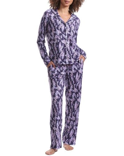 Karen Neuburger Girlfriend Knit Jersey Pajama Set - Purple