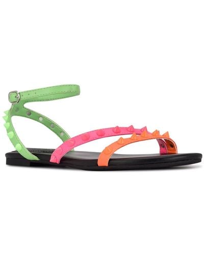 Nine West Bernie 3 Studded Casual Ankle Strap - Multicolor