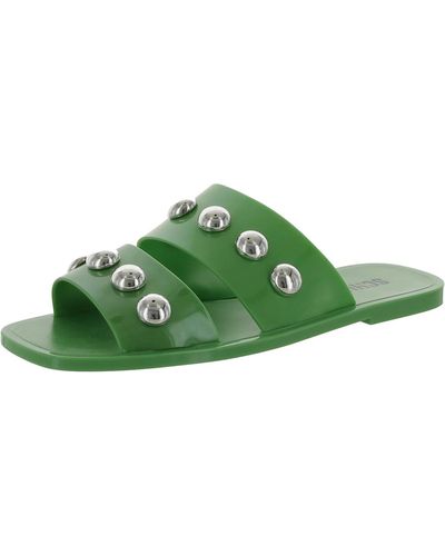 SCHUTZ SHOES Lizzie Slip On Casual Slide Sandals - Green