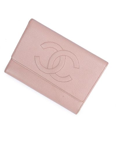 Chanel Cc Timeless Compact Wallet - Pink