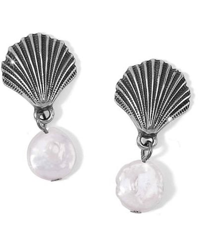 Brighton Shells Pearl Drop Earrings - Black