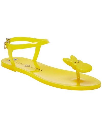 Katy Perry Toe-post Slingback Jelly Sandals - Yellow