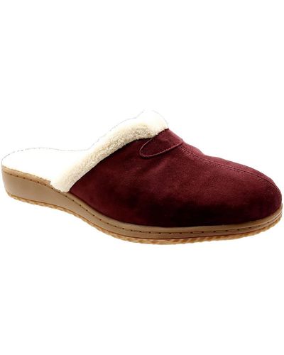 David Tate Jam Suede Slippers Slides - Red