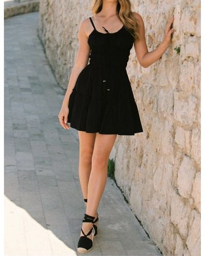 LUSANA Rosa Mini Dress - Black