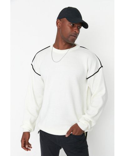 Trendyol Oversize Sweater - White