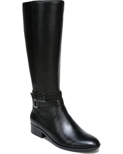 Naturalizer Reid Leather Block Heel Knee-high Boots - Black