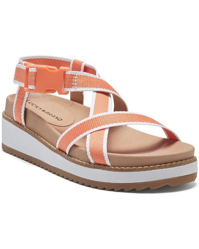 Lucky Brand Imbae Peep Toe Casual Slingback Sandals - Pink