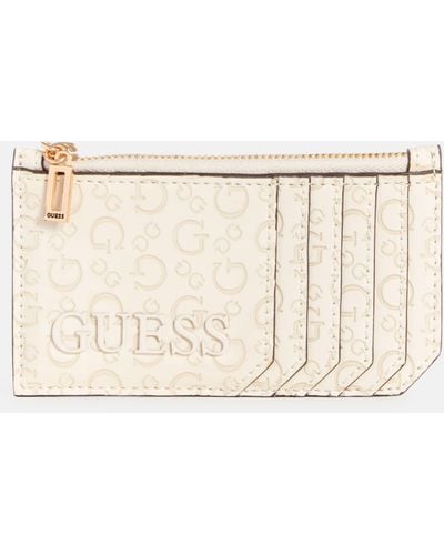 Guess Factory Bowie Debossed Logo Card Case - Pink