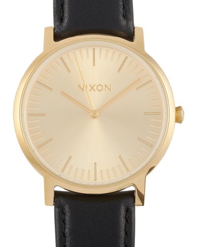 Nixon Porter Leather All Gold/ 40mm Stainless Steel Watch A1058-510 - Metallic