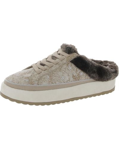 Dr. Scholls Mellow Mule Faux Fur Lined Slip On Casual And Fashion Sneakers - Gray
