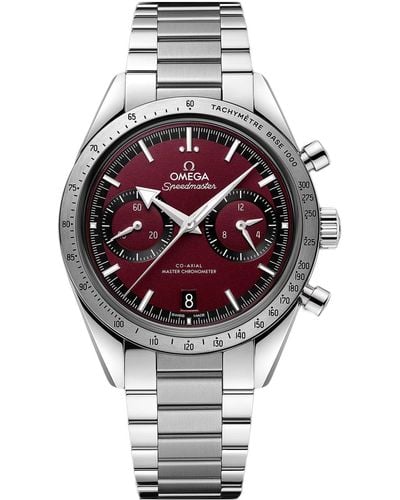 Omega Speedmaster Red Dial Watch - Metallic