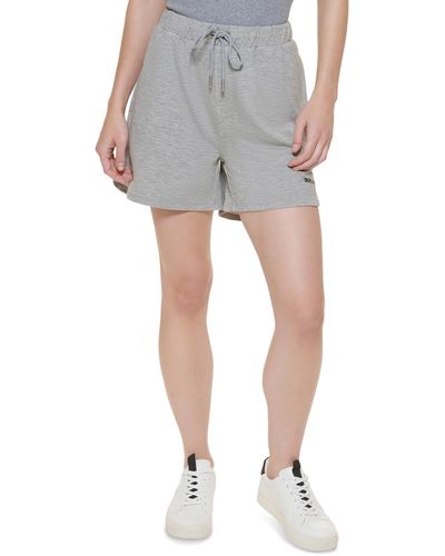 DKNY Knit Heathered Casual Shorts - White