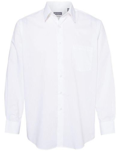 Van Heusen Broadcloth Point Collar Solid Shirt - White
