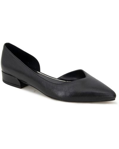 Kenneth Cole Carolyn Leather Pointed Toe D'orsay Heels - Black