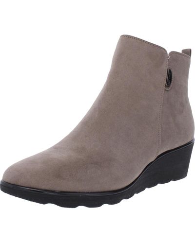 Anne Klein Baron Ankle Wedge Boots - Gray