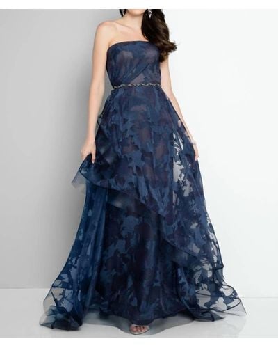 Terani Strapless Prom Dress - Blue