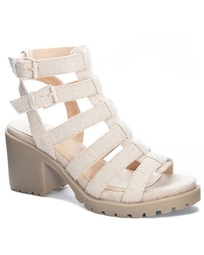 Dirty Laundry Fun Stuff Faux Leather Gladiator Heel Sandals - Natural