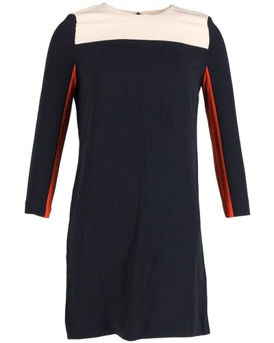 Victoria Beckham Quarter-sleeve Color Block Dress - Black