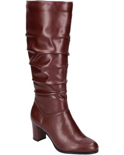Easy Street Tamara Faux Leather Pull On Knee-high Boots - Red