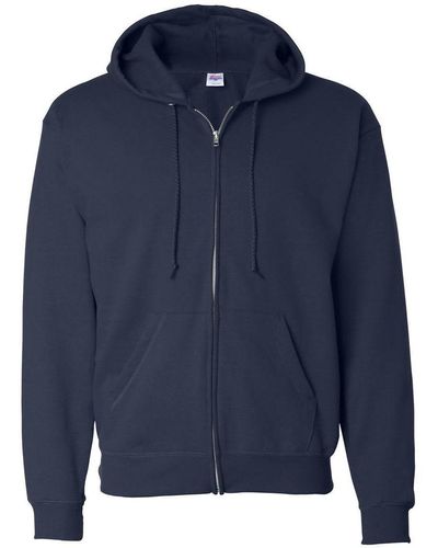 Hanes Ecosmart Full-zip Hooded Sweatshirt - Blue