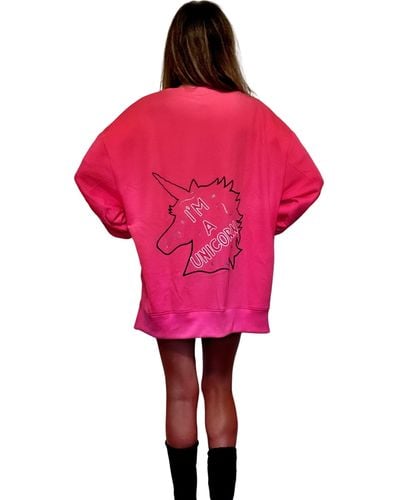 Wren + Glory 'im A Unicorn' Painted Sweatshirt - Pink