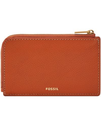 Fossil Jori Litehide Leather Zip Card Case - Orange