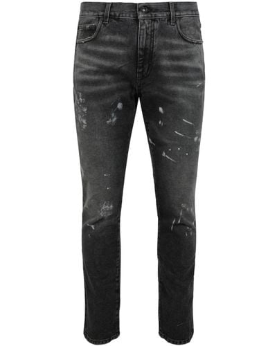 Off-White c/o Virgil Abloh Diag-outline Skinny Jeans - Gray