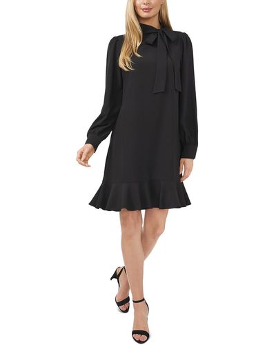 Cece Ruffled Hem Short Mini Dress - Black