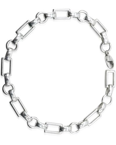 Tiffany & Co. Vintage Rectangle & Circle Link Bracelet - White
