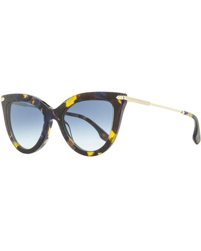 Victoria Beckham Cat Eye Sunglasses Vb621s 217 Havana/gold 53mm - Black