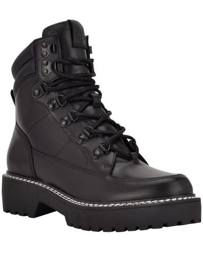 Calvin Klein Chunky Combat Zip Boots in Black | Lyst