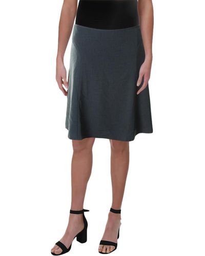 Calvin Klein Petites Heathered Seamed A-line Skirt - Black