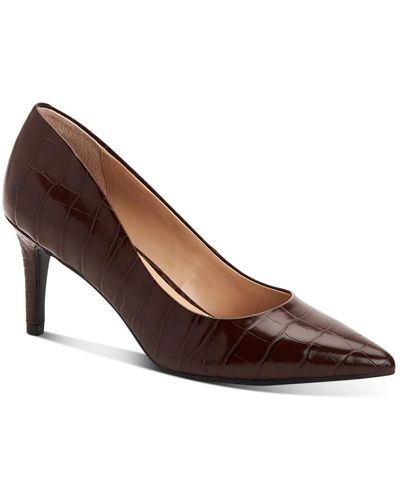 Alfani Jeules Faux Leather Pointed Toe Pumps - Brown
