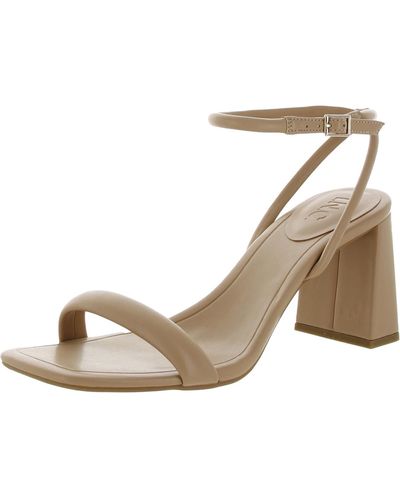 INC Caymi Faux Leather Ankle Strap Heels - Natural