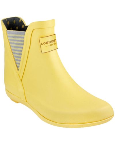 London fog hot sale yellow rain boots