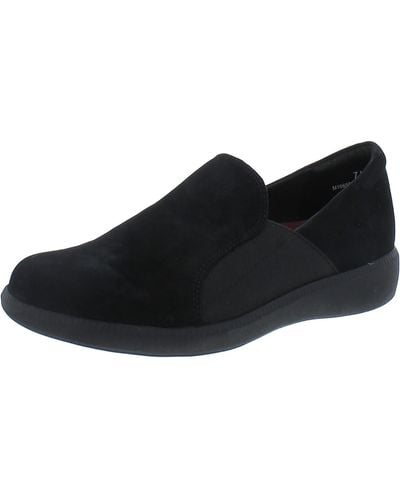 Munro Clay Suede Slip-on Loafers - Black