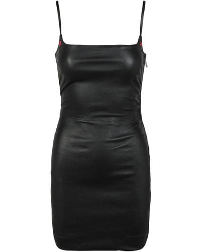 Off-White c/o Virgil Abloh Stretch Leather Mini Dress - Black