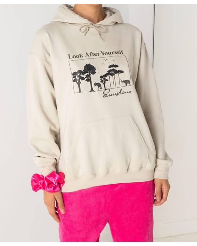 Daisy Street Look After Yourself Hoodie - Pink