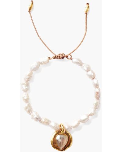 Chan Luu Pull-tie Bracelet In White Pearl