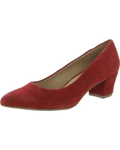 Naturalizer Carmen Padded Insole Block Heel Pumps - Red